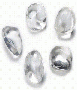 set of 5 clear quartz crystals in a circle